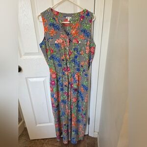 Spense Multicolor Floral and Stripe Jumpsuit